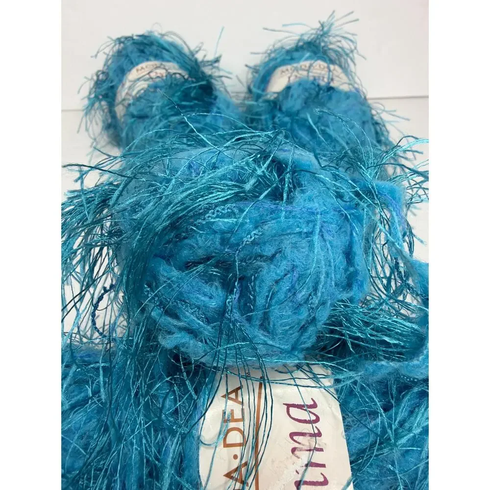 Lot of 4 Coats Moda Dea Prima Turquoise Fashion Yarn Crochet Knit Craft DIY Gift